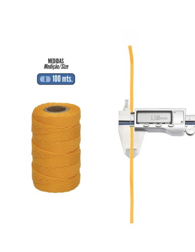 Cuerda Trencilla Polipropileno Amarillo (Bobina 100 Metros)