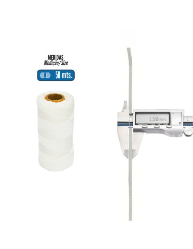 Cuerda Trencilla Polipropileno Blanco (Bobina 50 Metros)