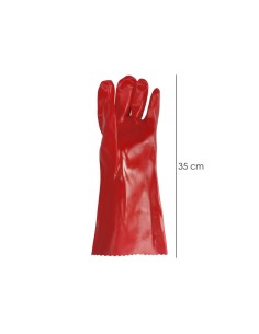 Guantes Pvc Rojo 35 cm. 2