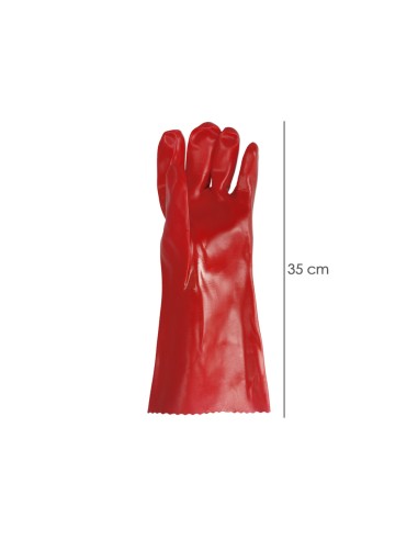Guantes Pvc Rojo 35 cm.