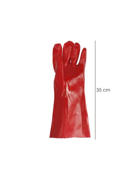 Guantes Pvc Rojo 35 cm.