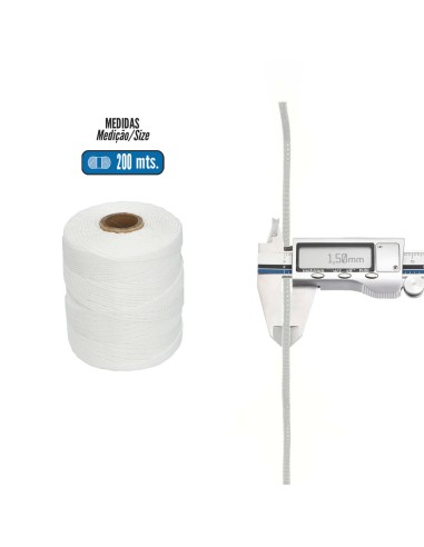 Cuerda Trencilla Polipropileno Blanco (Bobina 200 Metros)