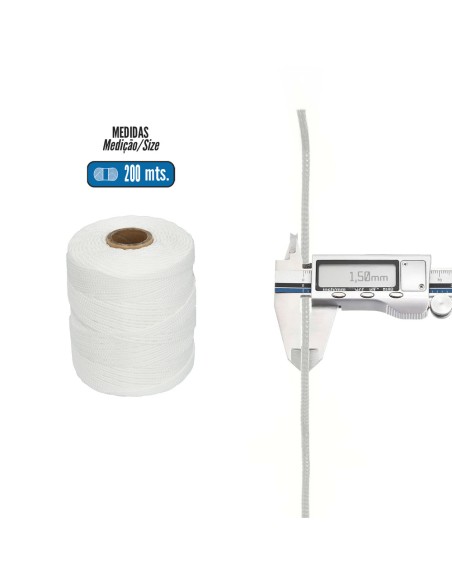 Cuerda Trencilla Polipropileno Blanco (Bobina 200 Metros)