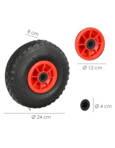 Rueda Carretilla Almacen / Sacos Neumática llanta plástico 20 mm. 2