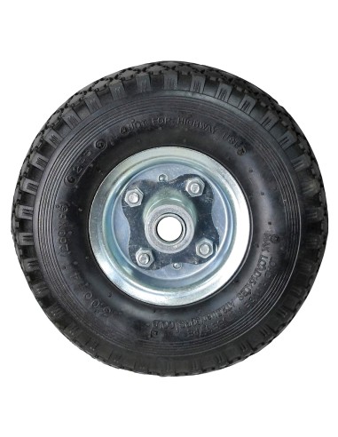 Rueda Carretilla Almacen / Sacos Neumática Llanta Galvanizada Eje Descentrado Ø 20 mm.