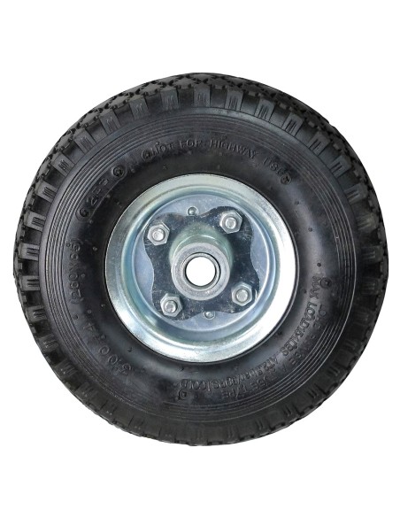 Rueda Carretilla Almacen / Sacos Neumática Llanta Galvanizada Eje Descentrado Ø 20 mm.