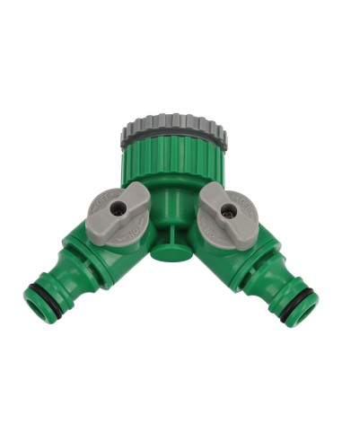 Adaptador Manguera Plastico 3/4 - 1" Hembra con 2 tomas Blister