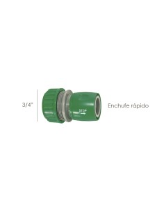 Conector Manguera Plastico 3/4 Con Stop Blister 2