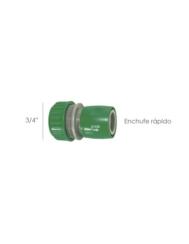 Conector Manguera Plastico 3/4 Con Stop Blister