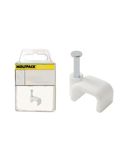 Grapilla Plana Cabeza Redondeada 8 mm. Blanca. 10 unidades