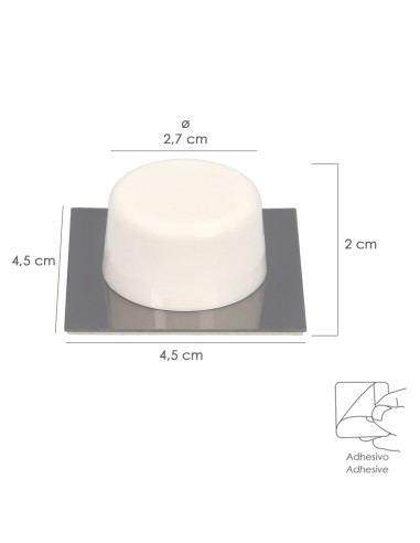 Tope Puerta Wolfpack Adhesivo Blanco