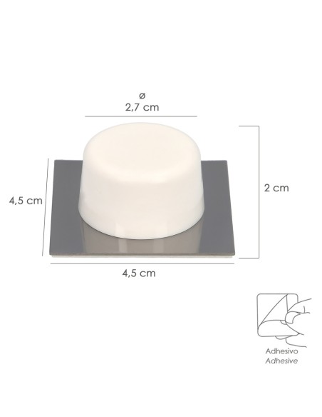 Tope Puerta Wolfpack Adhesivo Blanco