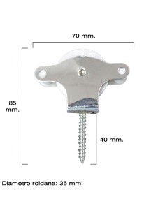 Polea Tendedero Wolfpack Inoxidable 40 mm. / Roldana Metalica Con Tirafondo 2