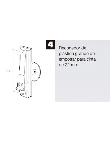 Recogedor Persiana Plastico Grande Cinta 22 mm.