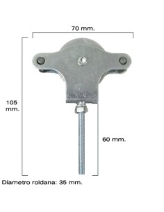Polea Tendedero Wolfpack Zincado 60 mm. Roldana Metal con Tornillo 2
