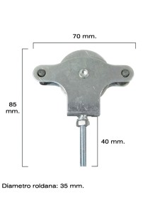 Polea Tendedero Wolfpack Zincado 40 mm. Roldana Metal con Tornillo 2