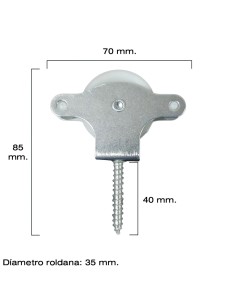 Polea Tendedero Wolfpack Zincado 40 mm. Roldana Plástico con Tirafondo 2