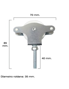 Polea Tendedero Wolfpack Zincado 40 mm. Roldana Plástico con Tornillo 2