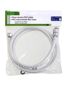 Flexo Ducha PVC Blanco/Plata 2,00 metros 2