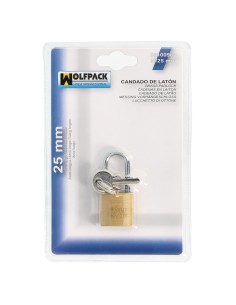 Candado Laton Arco Largo 25 mm. 2
