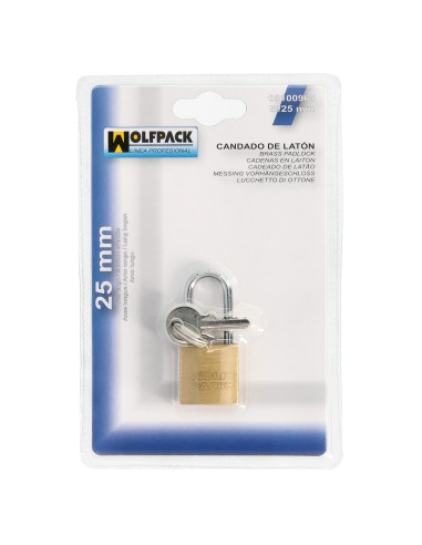 Candado Laton Arco Largo 25 mm.