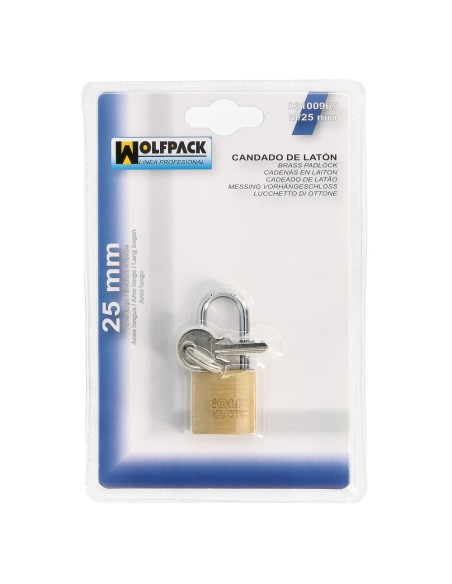 Candado Laton Arco Largo 25 mm.