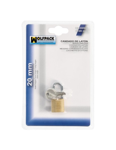 Candado Laton Arco Largo 20 mm.