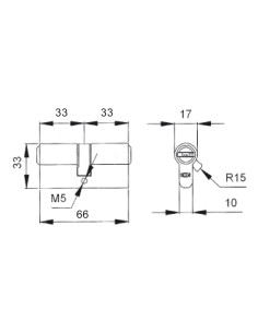 Cilindro Ucem Seguridad 2000-s2 66x33 Doble Embrague 2