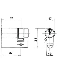 Cilindro Lince Europerfil 1/2 0180/30 mm. 2