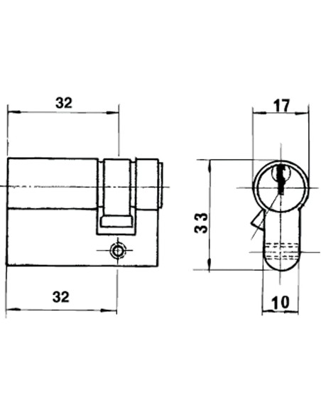 Cilindro Lince Europerfil 1/2 0180/30 mm.