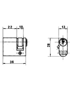 Cilindro Lince Ovalado 1/2 Latonado 0580/27 mm. 2