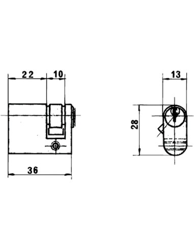 Cilindro Lince Ovalado 1/2 Latonado 0580/27 mm.