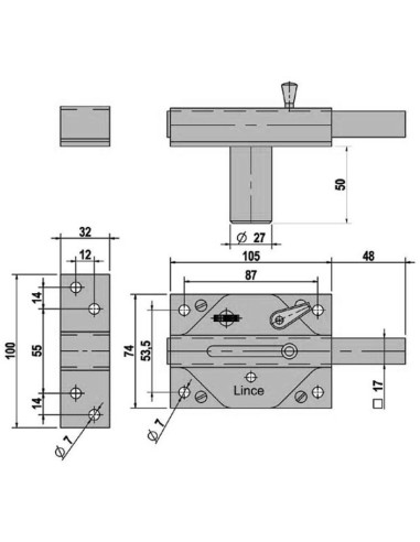 Cerrojo Lince 3930/hc Cromado