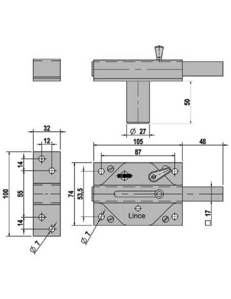 Cerrojo Lince 3930/hc Cromado