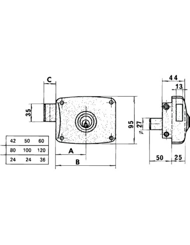 Cerradura Lince 5125A-BO/120 Izquierda