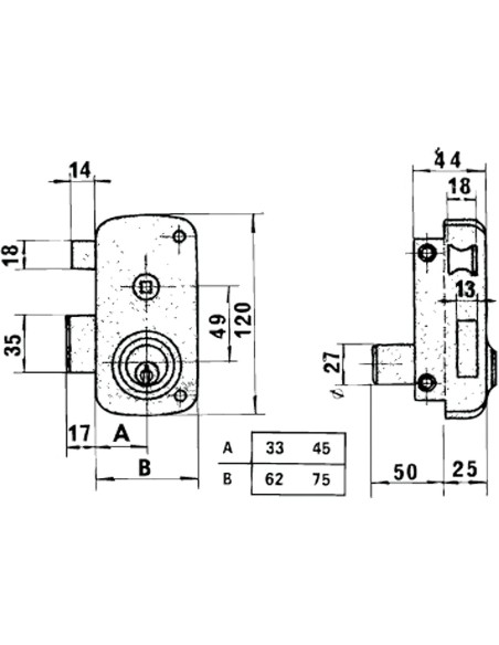 Cerradura Lince 5056B-BO/ 70 Izquierda