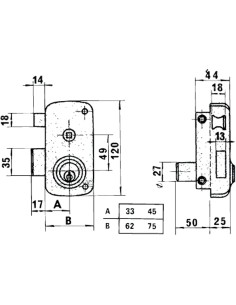 Cerradura Lince 5056B-BO/ 70 Derecha 2