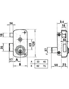 Cerradura Lince 5056B-BO/ 60 Izquierda 2