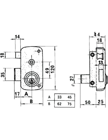 Cerradura Lince 5056B-BO/ 60 Izquierda