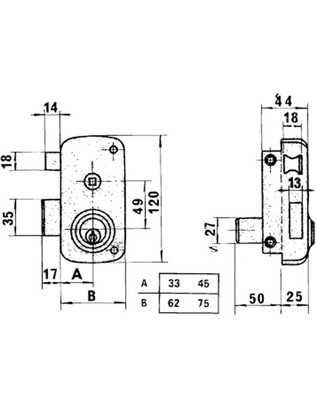 Cerradura Lince 5056B-BO/ 60 Izquierda