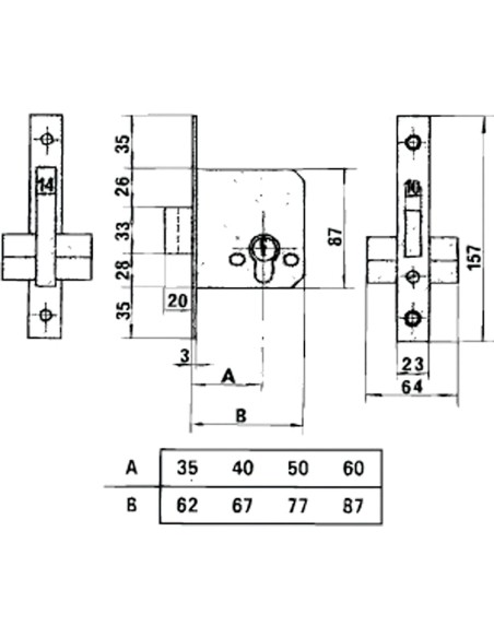 Cerradura Lince 5810 Lp/50 mm.