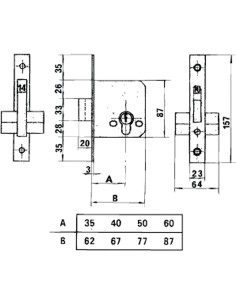Cerradura Lince 5810 Lp/35 mm. 2