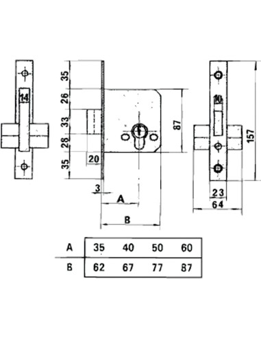 Cerradura Lince 5810 Lp/35 mm.