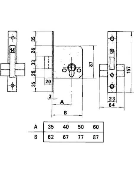 Cerradura Lince 5810 Lp/35 mm.