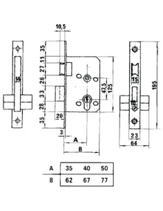Cerradura Lince 5801 Hl/50 mm. 2