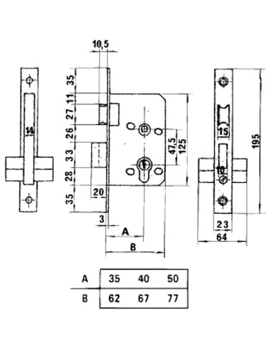 Cerradura Lince 5801 Hl/50 mm.