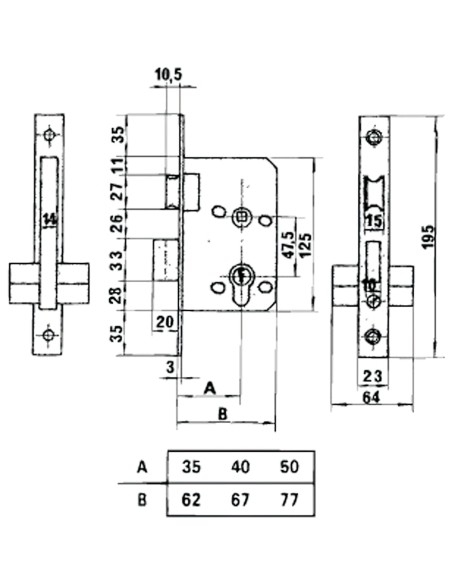 Cerradura Lince 5801 Hl/40 mm.