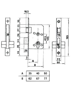 Cerradura Lince 5801 Hl/35 mm. 2