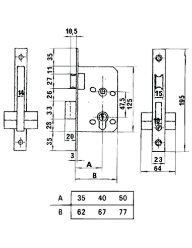Cerradura Lince 5801 Hl/35 mm.