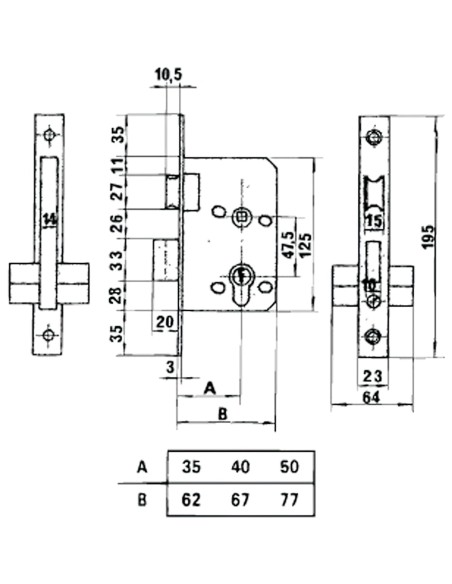 Cerradura Lince 5801 Hl/35 mm.